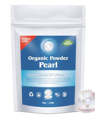 Zlimer Freshwater Pearl Powder for DIY Skincare,Brightening,Pore Minimizer,Anti-Aging,100% Natural, 100g(3.52oz)