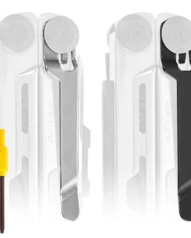 [2-Pack] Stainless Steel Pocket Clip - Perfect Fit For Leatherman Signal Multi-Tool - 1 Black + 1 Silver/Metal - Add Or Replace Broken Belt Clip in Seconds - Screwdriver Included For Easy Installation
