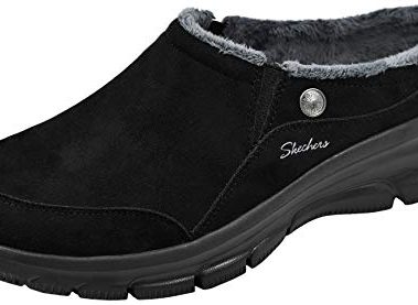 Skechers Women's Easy Going - Latte Mule, Black/Grey, 6 W US