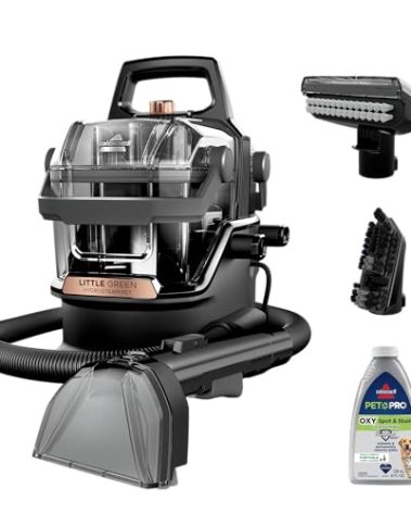 BISSELL Little Green HydroSteam Multi-Purpose Portable Carpet and Upholstery Cleaner, Car and Auto Detailer, 3618