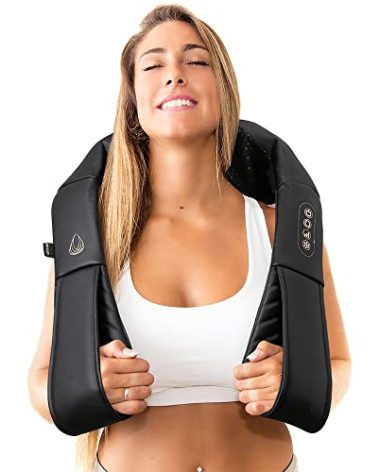 InvoSpa Shiatsu Massager with Heat - Deep Tissue Kneading Pillow for Neck, Shoulders, and Back - Electric Full Body Massage