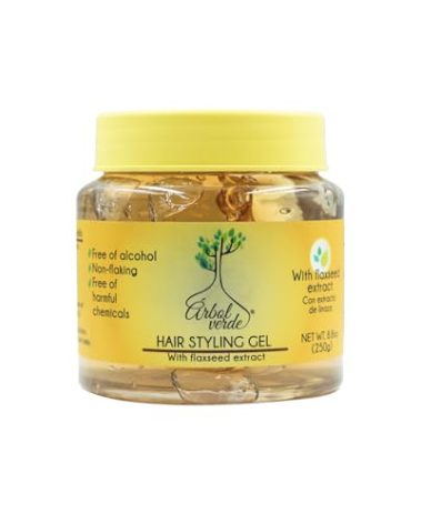 Árbol Verde Flaxseed Hair Gel – Natural Hair Styling Gel with Rosemary – Alcohol-Free, Residue-Free – Strong Hold & Shine – 8.8 oz – Made in Mexico