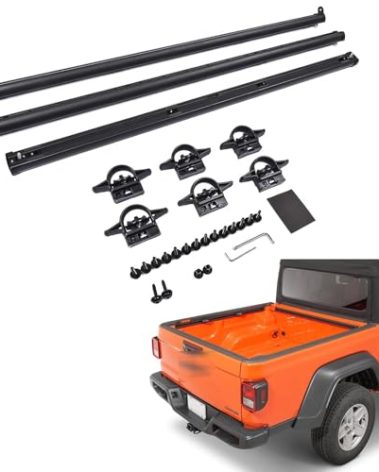 Koomaha 82215956 Trail Rail Cargo Management System Replacement for 2020-2023 Jeep Gladiator JT Truck Bed Tie Down Rails