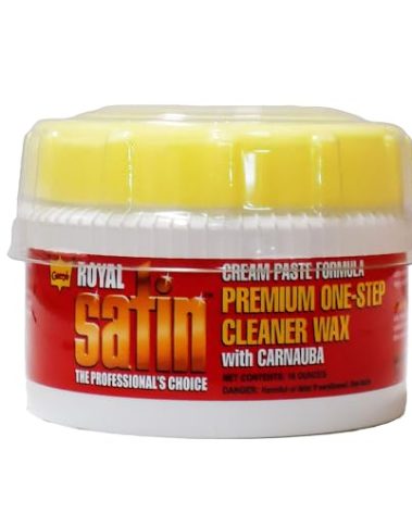 Garry's Royal Satin One Step Cleaner Wax - Deep Clean, Shine, and Protect Your Vehicle's Finish - Car, Truck, Bus - Carnauba/Hydro-Polymers - Original Cream Paste, 10 Oz