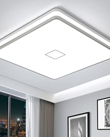 Airand LED Ceiling Light Fixtures Flush Mount 12.8inch 24W Bright White Square LED Ceiling Lamp 5000K, 2050LM Daylight Waterproof Bathroom Ceiling Light for Kitchen Hallway Porch Living Room Bedroom