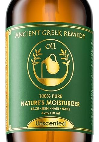 Ancient Greek Remedy - Hydrating Face Oil for Women - Anti-Aging Serum with Organic Jojoba, Rosehip, Sweet Almond, Olive, and Vitamin E - Fast Absorbing Body Oil for Dry Skin - Fragrance Free, 4 fl oz