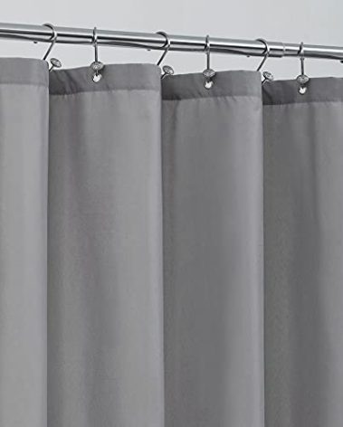 ALYVIA SPRING Waterproof Fabric Shower Curtain Liner - Soft & Light-Weight Cloth Shower Liner with Magnets, Hotel Quality & Machine Washable - Standard Size 72x72, Gray