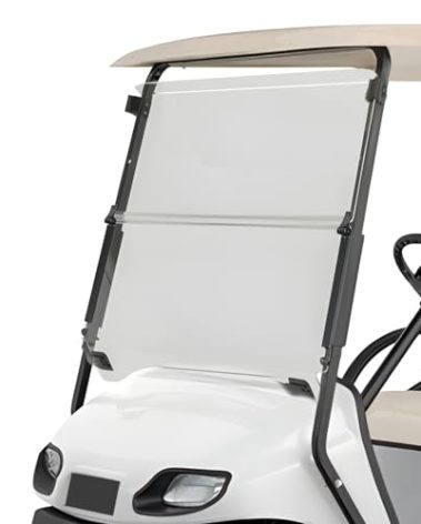 Ezgo Golf Cart Windshield Ezgo TXT Windshield Replacement for Front Fits 1995 to 2013 Ezgo TXT and Medalist Models Foldable Tinted UV Protection and Impact Resistant PC Shield
