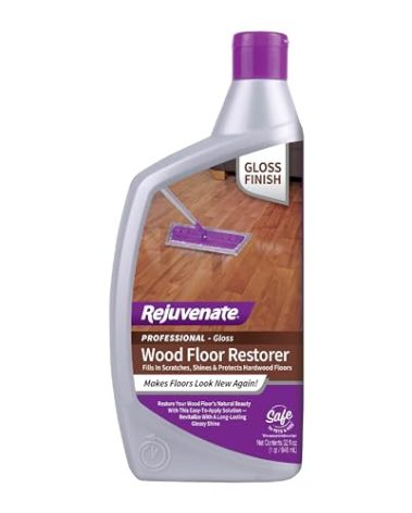 Rejuvenate Professional Wood Floor Restorer and Polish with Durable Finish Non-Toxic Easy Mop On Application High Gloss Finish 32oz