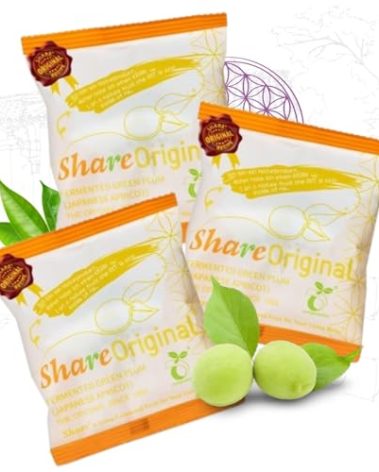 Share Original® cultured fermented Japanese apricot/plum (3-pc to taste) 30+months fermented, incl. description, Share Swiss Fermented