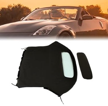 KUAFU Convertible Soft Top Compatible with 2003-2009 Nissan 350Z W/Heated Glass Window Black