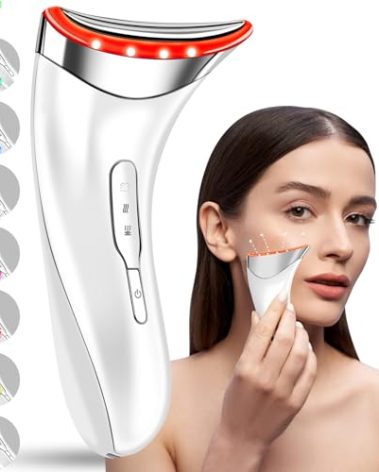 7-in-1 Face and Neck Care, Multi-Function Facial and Neck Skin Care for Home Use, 7 Color, White