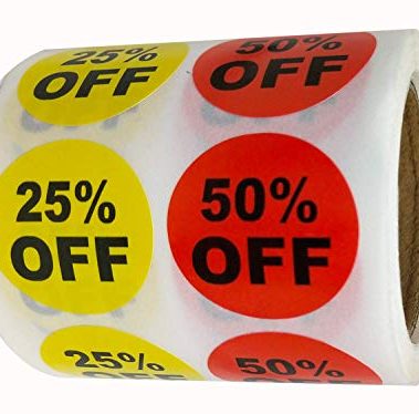 Price Stickers Labels Store Circle Price Marker Label-Yellow Red Stickers 1 Inch Garage Yard(500PCS)