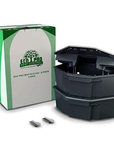 Rat Bait Stations by Eco Pro Pest Control | 2-Pack Indoor & Outdoor Rodent Bait Station | Pellet/Block (Not Included) Secured by Rat Bait Station Key & Lock | Pet & Child-Safe Rodent Trap Alternative