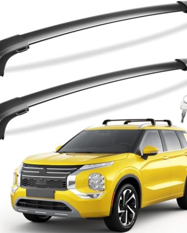 Tuyoung Lockable 220lb Roof Rack Cross Bars Compatible with Mitsubishi Outlander 2022-2025 & Outlander PHEV 2023-2025 (Not for Outlander Sport), Lockable Aluminum Black Crossbar Luggage Rooftop