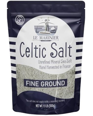 Le Marinier French Sea Salt Fine Ground, 1.1lb - 18oz. Mineral Rich. 100% Natural and Unrefined. Sea Salt Organic Vital Minerals Fine. Hand Harvested Mineral Salt (1.1lb Fine Ground)