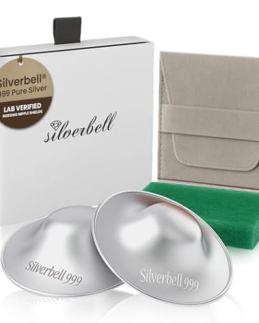 The Original 999 Carat Pure Silver - Nipple Shields for Nursing Newborn - Covers -Silver Nursing Cups - Newborn Essentials Must Haves - Breastfeeding Nipple Covers