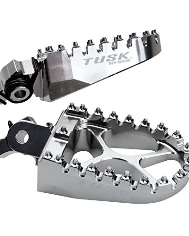 Tusk Billet Race Foot Pegs With Springs Compatible with Kawasaki KLR650 1987-2018, 2022-2025