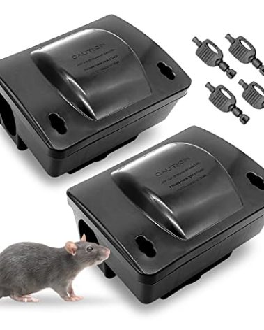 Rat Bait Station 2 Pack - Rodent Bait Box with Dual Keys - Eliminates Rats Fast. Children and Pet Safe Indoor Outdoor (2 Pack) (Bait not Included)