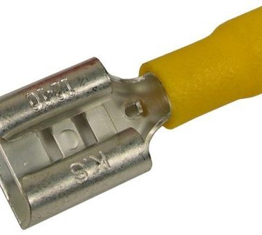 25 Yellow Vinyl Insulated Female Disconnects 12-10 AWG, 0.375 NEMA TAB by A Plus Parts House