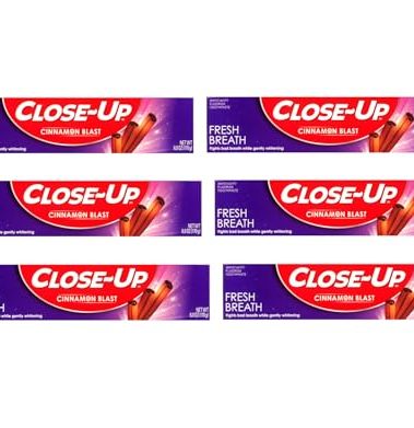 Close-Up Cinnamon Anticavity Flouride Toothpaste 6 Ounce (Pack of 6)