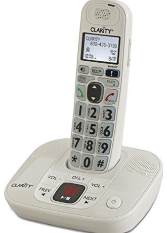 Clarity 53714 DECT 6.0 Amplified Cordless Phone with Digital Answering System, White, One Size