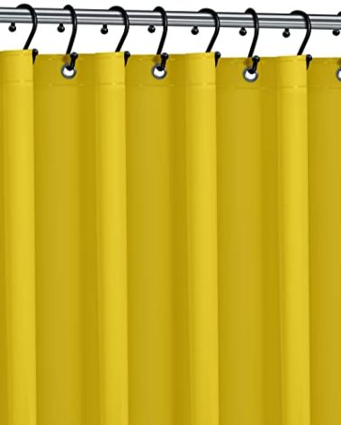 Premium Shower Curtain Liner, 72"W X 72"H - PVC-Free, 6G PEVA Shower Curtain with 12 Rust Proof Grommets And Magnet-weighted Bottom Hem - Moisture Stain Proof Shower Curtain Liner - Yellow