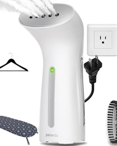 Portable Travel Garment Steamer for Clothes, Metal Steam Head, 25s Heat Up, Pump System, Mini Size, Handheld Steamer for Any Fabrics, No Water Spitting, 120V