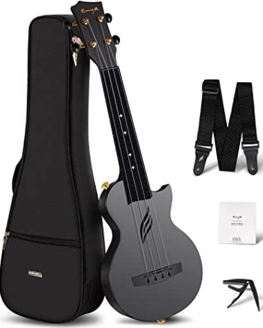 Enya Soprano Ukulele 21 Inch Carbon Fiber Travel Ukelele Nova U Mini Simple Yukalalee With Beginner Kit includes Case Strap Capo Strings Professional Ukalalee Yukalalee