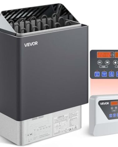 VEVOR Sauna Heater, 9KW 220V Electric Sauna Stove, Steam Bath Sauna Heater with External Digital Controller, 3h Timer & Adjustable Temp for Max. 317-459 Cubic Feet, Home Hotel Spa Shower FCC Certify