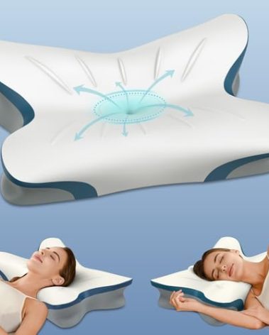Cervical Pillow for Neck Pain Relief - Ergonomic Neck Pillow for Sleeping Contour Memory Foam Pillows with Cooling Pillowcase, Orthopedic Bed Pillow for Side Back Stomach Sleepers