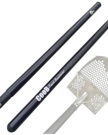 CooB Upgraded Travel Collapsible Light Strong Carbon Fiber Handle Pole for Metal Detector Hunting Sand Scoop Shovel, Sand Scoop Not Included (Carbon Fiber Handle)