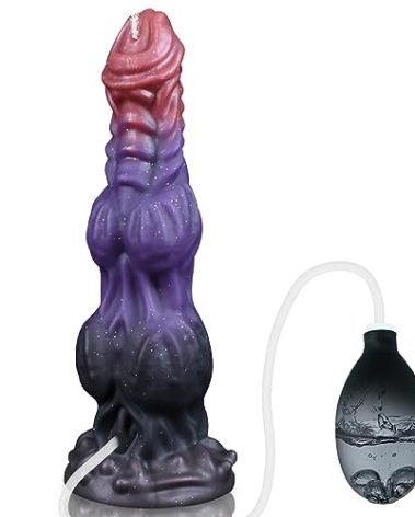 9.6" Monster Dildo Squirting Fantasy Dildo Dragon Horse Dildo with 2 Big Knots, Dog Dildo Knotted Ejaculating Toy with Strong Suction Cup, Big Anal Dildo Silicone Huge Dildo, Adult Toys for Women Men