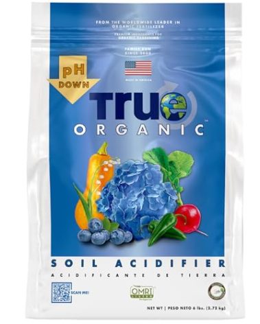 True Organic Soil Acidifier – Lowers Soil pH for Acid-Loving Plants – Ideal for Turning Hydrangeas Blue – 6lb Bag