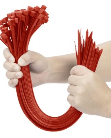 XINGO Red 20 Inch Zip Ties Heavy Duty 100 Pack, 200 LBS Ultra Strong Plastic Wire Ties, Large Cable Ties Extra Long Tie Wraps, Indoor and Outdoor UV Resistant