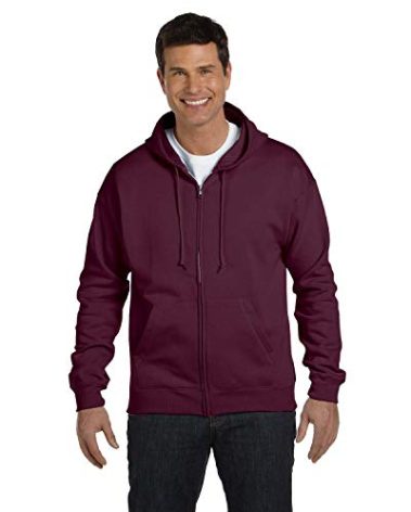 Hanes mens Full Zip EcoSmart Fleece Hoodie athletic sweatshirts, Chili Pepper, XX-Large US