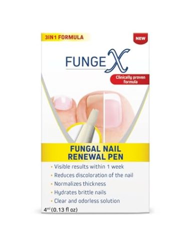 FungeX Nail Renewal Pen | Reduces Discoloration of the Nail | Normalizes Toenail Thickness | Hydrates Brittle Nails with Clear and Odorless Solution