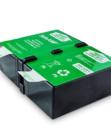 SafeAMP UPS 9Ah, 24VDC VRLA Battery Replacement APCRBC124 Compatible with APC UPS Models BR1000G, BX1350M, BN1350G, BX1000G, BX1300G.…