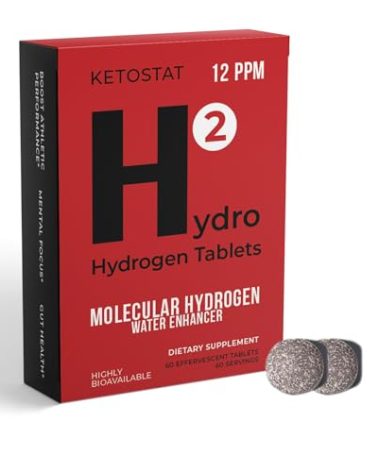 Hydrogen Water Tablets, 60 ct 12 PPM USA Made Product and Company H2 Molecular Hydrogen for Drinking Water