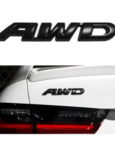 Wevdn AWD Emblem Sticker, 3D Metal Letter Badge Decal for Car Tailgate Side, Non-Fading AWD Emblem Sticker Fit Vehicle Tailgate Side Fenders, Universal Car Accessories (Black)