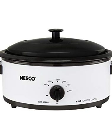 Nesco 6 Qt. Porcelain Roaster Oven, White, 4816-14