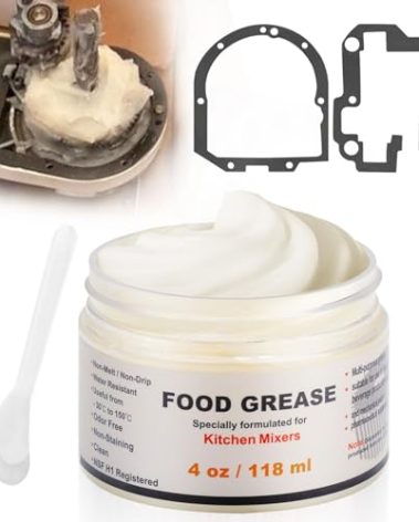 4 Oz Food Grade Grease for Kitchenaid Stand Mixer, Universally Compatible with Kitchen Stand Mixers - Equipped with 9709511 4162324 Gasket and Spatula