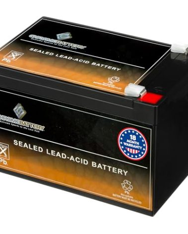 CB CHROMEBATTERY 12V 12AH Sealed Lead Acid (SLA) Rechargeable Battery - F2 Terminal - Deep Cycle Design - Replacement for Alarm Systems, Scooters, Emergency Lights, Toys, and More