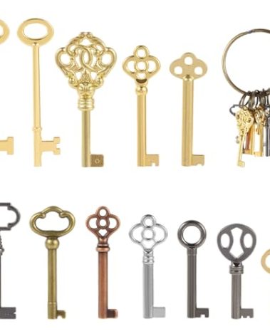 12PCS Hollow Barrel Skeleton Key, Universal Skeleton Key, Decorative Vintage Style Set