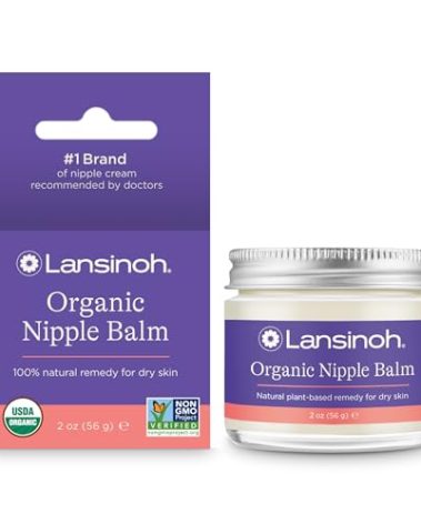 Lansinoh Organic Nipple Butter, Nipple Cream Safe for Breastfeeding Baby, Postpartum Essentials for Mom, 2 Ounces