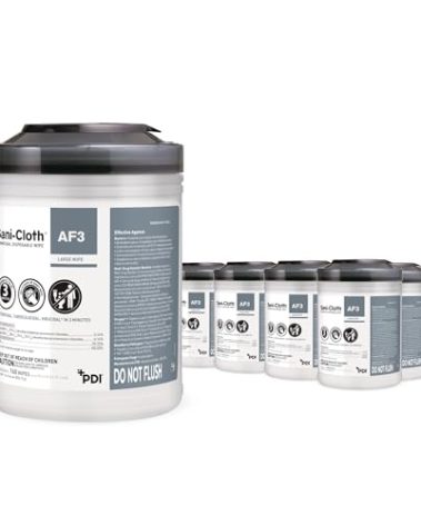 Sani-Cloth AF3, Surface Disinfecting Wipes, Fragrance Free, Alcohol-Free, 12 Canisters, 160 Large Wipes/Canister (1920 Total)