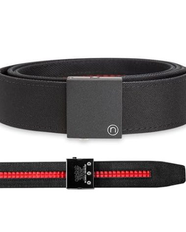 Nexbelt Supreme EDC Ratchet Belt 1.5” – Black Tactical Belt for Appendix Carry – Quick-Release Buckle, Nylon Strap, Concealed Carry, Work, Everyday Wear – Fits up to 50” Waist