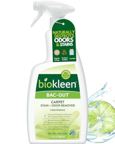 Biokleen Bac-Out Enzyme Stain Remover - 32 Ounce - Natural Foam Spray, Destroys Stains & Odors Safely, for Pet Stains, Laundry, Diapers, Wine, Carpets, Eco-Friendly, Non-Toxic, Plant-Based