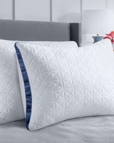 King Size Pillows Set of 2 - Cooling Hotel Luxury Bed Pillows for Sleeping 2 Pack, Supportive Breathable Down Alternative Gusseted Pillow for Side Stomach or Back Sleepers