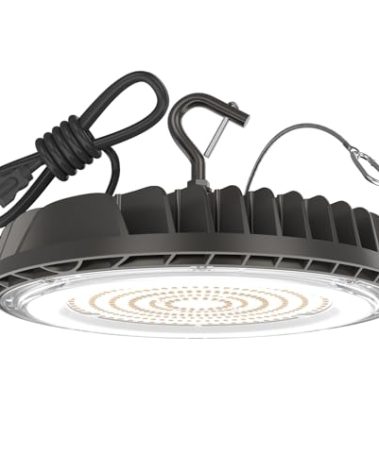 HYPERLITE UFO LED High Bay Light 200w 28000lm Shop Light 5000k Plug High Bay LED Lights for Commercial Bay Lighting 16-20ft Workshop Warehouse Factory Gym Barn ETL